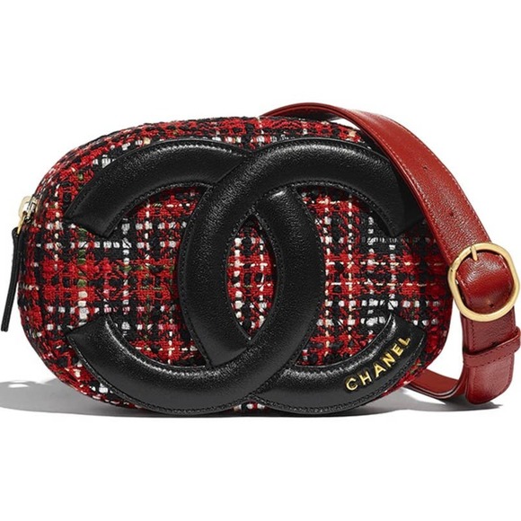 CHANEL Handbags - CHANEL Tweed Camera Crossbody Bag Quilted Coco Midnight Case Red/Black CC 20S